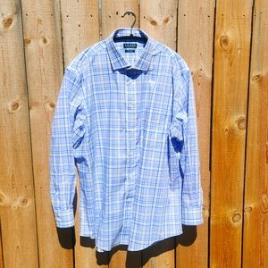 LAUREN RALPH LAUREN ▪︎ Men's Plaid Button Down Shirt, Size XL 17 1/2, 32/33